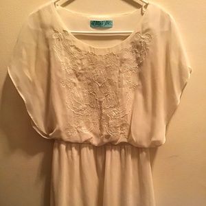 Embroidered White Dress